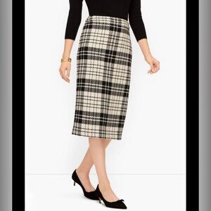 Talbots Black and White Plaid Skirt